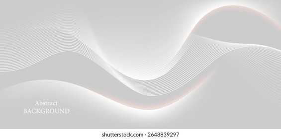 An abstract background using light gray and white tones, emphasizing soft and smooth gradient lines and waves, creating a sense of calm and modernity. This image is simple yet dimensional and dynamic.