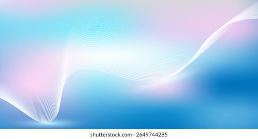 Abstract background using pastel blue and white tones, giving a sense of movement and freshness, 