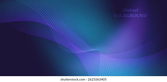 An abstract background using shades of blue, green, purple and navy, creating a sense of depth and movement using curved lines that gradually move in different directions.