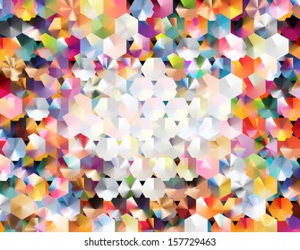 abstract background using two layers of hexagonal grids and blending modes to achieve a colorful "confetti-like " effect