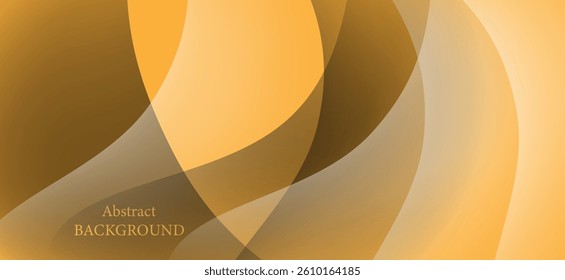 An abstract background using a warm and interesting golden yellow tone. Playing with transparency and soft curves creates dimension and depth.