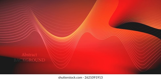 An abstract background using warm tones of red and orange, perfectly combined with black, with some gentle curves adding a sense of movement and depth to the image.