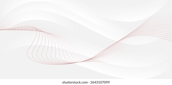 Abstract Background using white as the base with soft red lines that curve and flow gently, giving a simple, calm and modern feel.