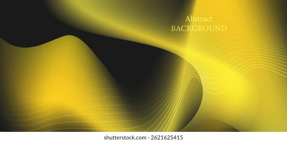 An abstract background using yellow and black tones, featuring lines and curves that appear dynamic and dimensional. These lines and curves create a sense of flow and balance in the design.