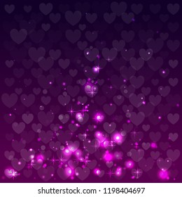 Abstract background for Valentine Day. Vector illustration. Pattern with hearts.