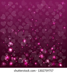 Abstract background for Valentine Day. Vector illustration. Red color.