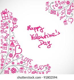 Abstract background with Valentine symbols