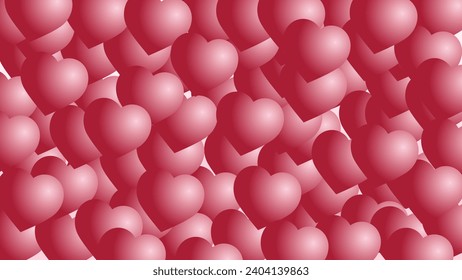 Resumen de fondo diseño de fondo en blanco de San Valentín, degradado de armonía, fondo. Ilustración vectorial amor, amor de línea, amor 3d 
