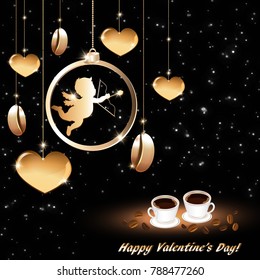Abstract background for Valentine's day with coffee mug