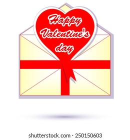 abstract background for Valentine's Day, envelope, elements for design, vector illustration