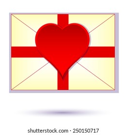 abstract background for Valentine's Day, envelope, elements for design, vector illustration