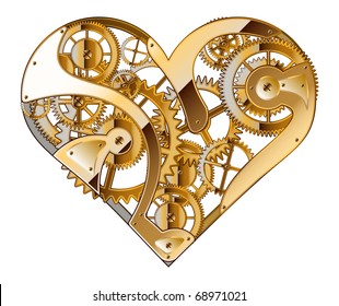 Abstract background for valentine's day. Mechanical heart. The drawing.