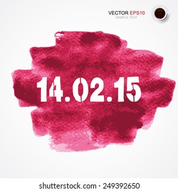 Abstract background for valentine's day on red brush background. Vector illustration.
