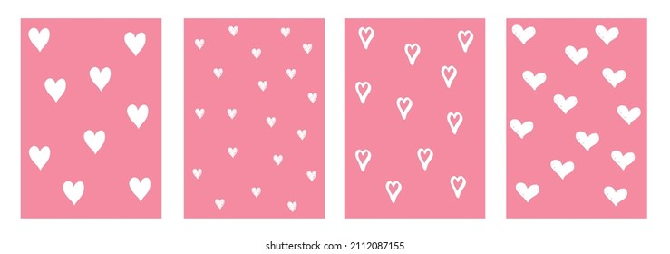 Antecedentes abstractos. Día de San Valentín. Postal con corazones. Ilustración vectorial.