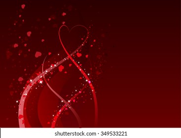 Abstract background for Valentines day. Red heart symbol of love. Illustration in vector format