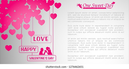 Abstract background of Valentine's day. Background Template. Vector and Illustration, EPS 10