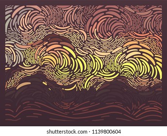 Abstract background in a Van Gogh style.impressionistic pattern.Vector illustration.