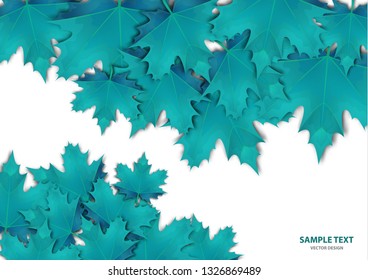 Abstract background from a variety of bright maple leaves on a white background. Stylish modern design for flyers, posters, flyers, banners. Vector illustration