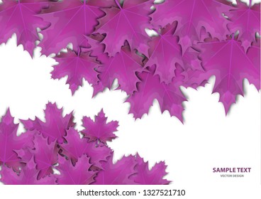 Abstract background from a variety of bright maple leaves on a white background. Stylish modern design for flyers, posters, flyers, banners. Vector illustration