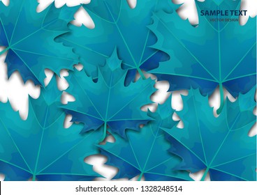 Abstract background from a variety of bright maple leaves on a white background. Stylish modern design for flyers, posters, flyers, banners. Vector illustration