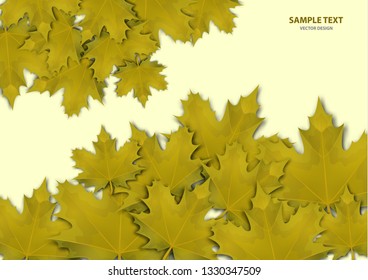 Abstract background from a variety of bright maple leaves on a light background. Stylish modern design for flyers, posters, flyers, banners. Vector illustration