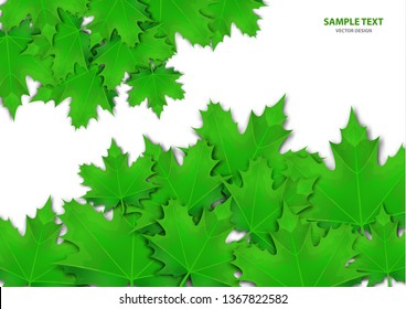 Abstract background from a variety of bright maple leaves on a white background. Stylish modern design for flyers, posters, flyers, banners. Vector illustration
