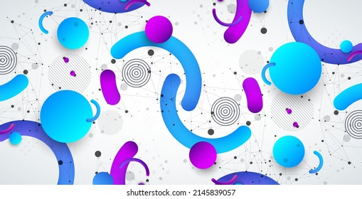 Abstrakter Hintergrund mit verschiedenen farbigen Formen.
