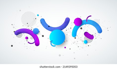 Abstract Background With A Variety Of Colored Shapes.
