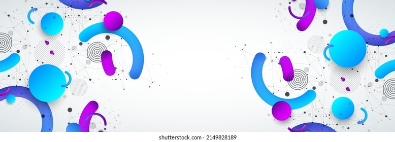 Abstract background with a variety of colored shapes.
