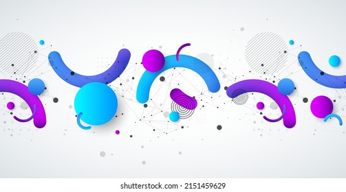 Abstract background with a variety of colored shapes.
