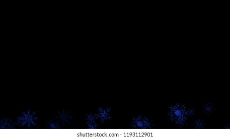 Abstract background with a variety of colorful snowflakes. Big and small.