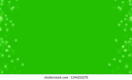 Abstract background with a variety of colorful snowflakes. Big and small.
