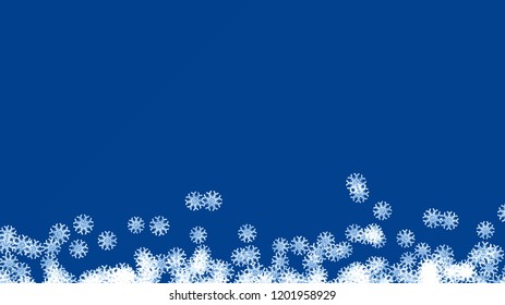 Abstract background with a variety of colorful snowflakes. Big and small.