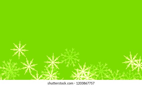 Abstract background with a variety of colorful snowflakes. Big and small.