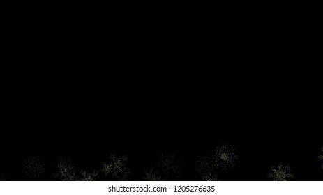 Abstract background with a variety of colorful snowflakes. Big and small.