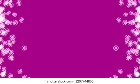 Abstract background with a variety of colorful snowflakes. Big and small.