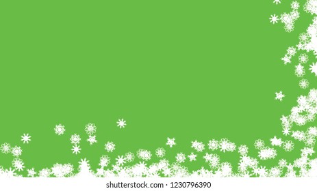 Abstract background with a variety of colorful snowflakes. Big and small.
