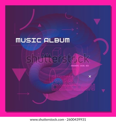 Abstract background with various bright geometric shapes. Concise design. A composition of figures of different shapes