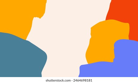 Abstract background with various color hand drawn dynamic shapes for creative graphic design. Vector illustration.