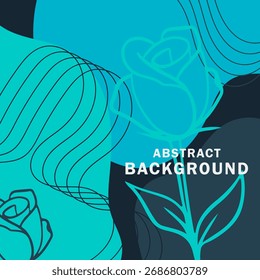 Fondo Abstractas con varias Formas de flores y objetos dibujados a mano sobre un fondo colorido. Ilustración vectorial.