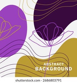 Fondo Abstractas con varias Formas de flores y objetos dibujados a mano sobre un fondo colorido. Ilustración vectorial.