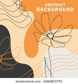 Fondo Abstractas con varias Formas de flores y objetos dibujados a mano sobre un fondo colorido. Ilustración vectorial.