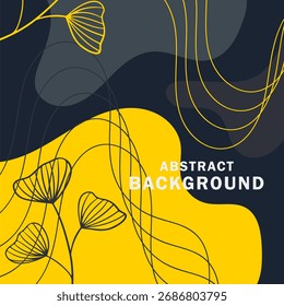 Fondo Abstractas con varias Formas de flores y objetos dibujados a mano sobre un fondo colorido. Ilustración vectorial.
