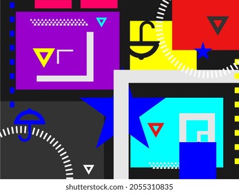 abstract background with various forms of ornaments