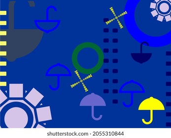abstract background with various forms of ornaments