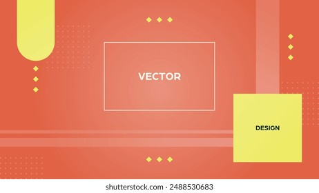 Abstract background with various geometric shapes. Gradient vector design with red and yellow colors.