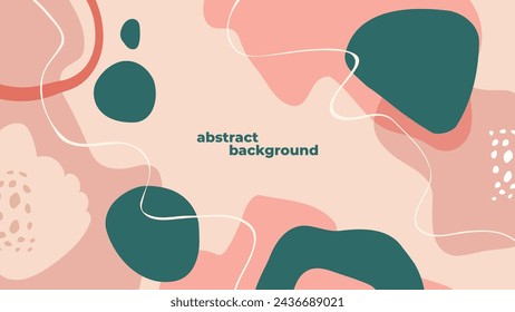 Abstract background with various hand drawn dynamic shapes and white wavy lines for creative graphic design. Vector illustration.