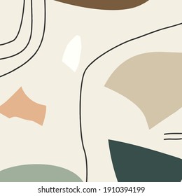 fondo abstracto. Diversas formas y objetos de doodle dibujados a mano. Ilustración vectorial contemporánea moderna. Cada fondo está aislado. Colores pasteles