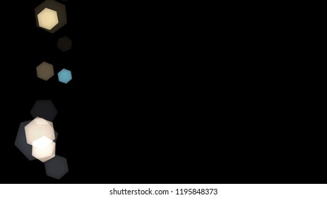 Abstract background with various multicolored hexagons. Big and small.