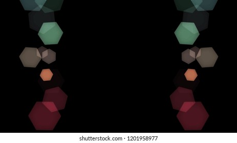 Abstract background with various multicolored hexagons. Big and small.